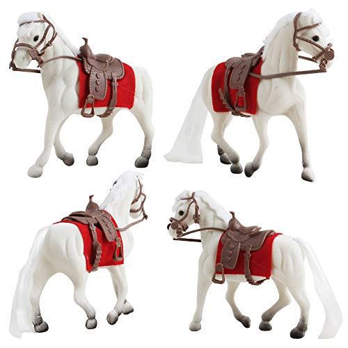 deAO Juego de Establo con Surtido de Caballos, Ponis y Accesorios de Cuadra Incluidos Conjunto de Caballeriza para Juegos de Muñecas