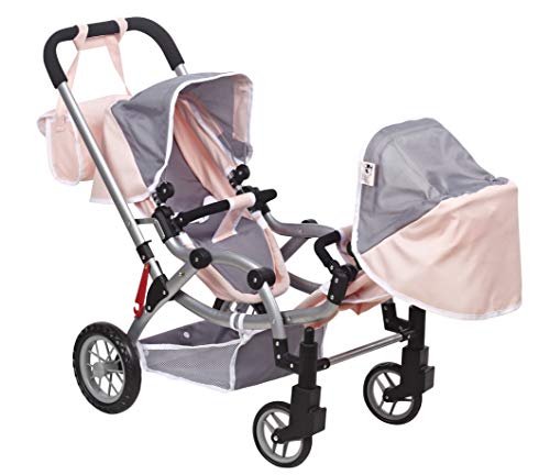 Deluxe Twin 2 in 1 Doll Stroller/Pram Extra Tall 30.5 High by Me & My Doll Collection
