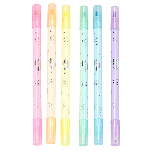 Depesche 7756 Top Model - Rotuladores para escribir a mano, 6 rotuladores con punta doble (punta de pincel y punta fina) en 6 colores, en estuche, de aprox. 1,2 x 16,4 x 6,5 cm