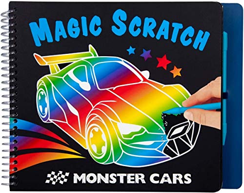 Depesche-DP-0010928 Libro para Colorear Magic Scratch Monster Cars, Aprox. 22,5 x 17,8 x 1,8 cm, Multicolor (10928)