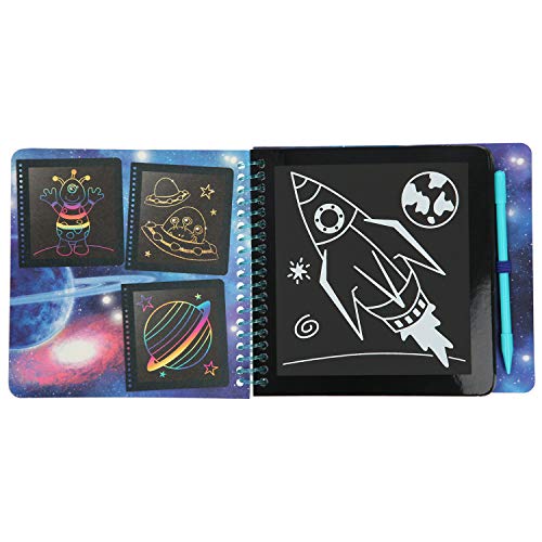 Depesche-DP-0011404 Magic Scratch Book, Space, Aprox. 15,3 x 13,3 x 1,8 cm Color (11404)