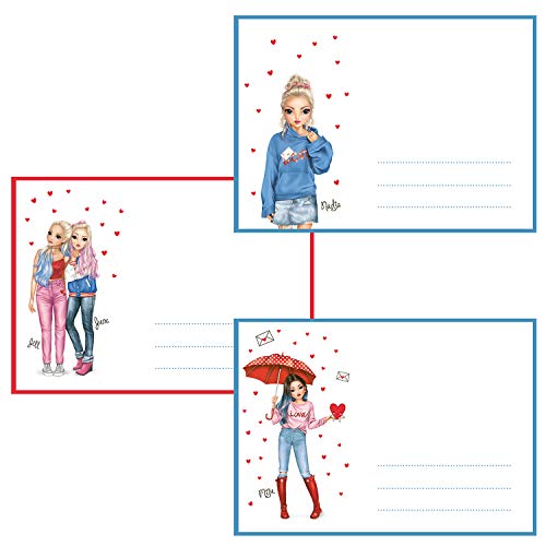 Depesche- Papel de Carta en Carpeta, Modelo TopModel, Azul, Aprox. 26 x 18,5 x 2 cm (11239)
