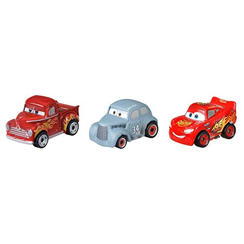 Disney Cars Pack de 3 mini vehículos, modelos surtidos, coches de juguete niños +3 años (Mattel GKG01)