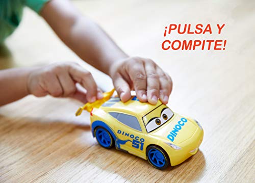 Disney Cars Vehículo Turbocarreras Dinoco Cruz Ramirez, Coches de Juguetes niños +3 años (Mattel FYX42)