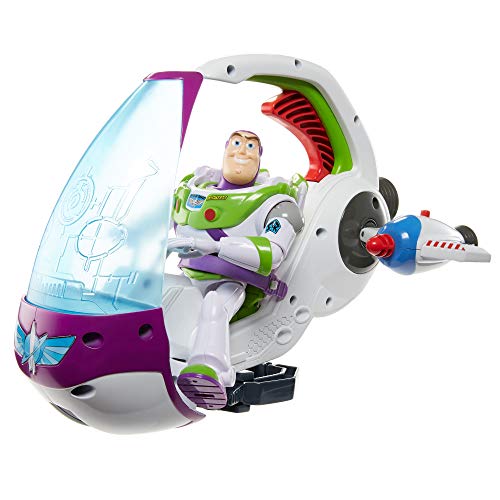 Disney Toy Story Nave Espacial de Buzz Lightyear, nave de juguete con figura de acción (Mattel GRG28)