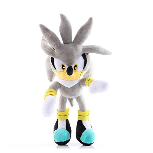 Dkdnjsk Peluche Juguete Hedgehog Dibujos animados Muñeca Silver Sonic Peluche Toys Super Sonic The Hedgehog Peluche Toy Soft PP Cotton Muñeca Peluche Muñecas Muñecas Ratón Peluche Juguete azul Supersó