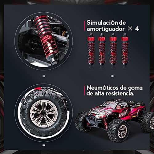 DOMIBOT Coche Teledirigido para Adulto 4x4 Coche Crawler RC 1/16 con Alta Velocidad 45km/h 2.4Ghz 80 Metros Coche Radiocontrol Coche Todoterreno RC DIY Carcasa de Coche Pro 5319