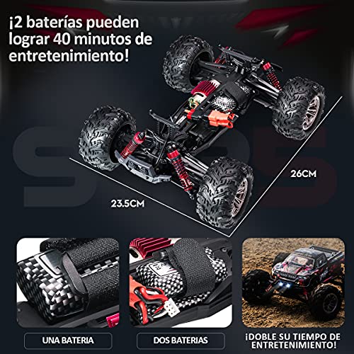 DOMIBOT Coche Teledirigido para Adulto 4x4 Coche Crawler RC 1/16 con Alta Velocidad 45km/h 2.4Ghz 80 Metros Coche Radiocontrol Coche Todoterreno RC DIY Carcasa de Coche Pro 5319