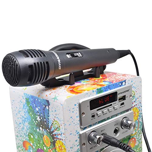 DYNASONIC - Altavoz Bluetooth Portátil con Karaoke | Radio FM y Lector USB SD (Modelo 1, 2 Micrófonos)