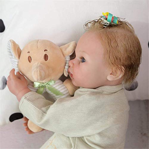 DZX Muñecas Reborn Hechas a Mano, bebé Reborn de 52 cm, Cerca de la Piel Real, siéntete Realista, Realista, Silicona para recién Nacidos, muñecas de Cuerpo Suave y ponderado, Juguetes de compañía, be