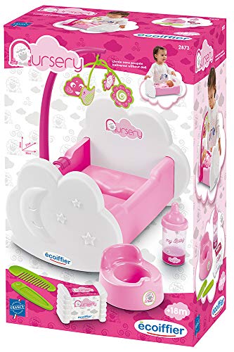 Ecoiffier- Cuna y Accesorios para Muñecas, Multicolor (2873)