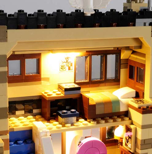 EDCAA Kit de iluminación LED para Harry Potter 4 Privet Drive House Set con Ford Anglia, Dobby Figure y Dursley Family Set compatible con Lego 75968 (no incluido)