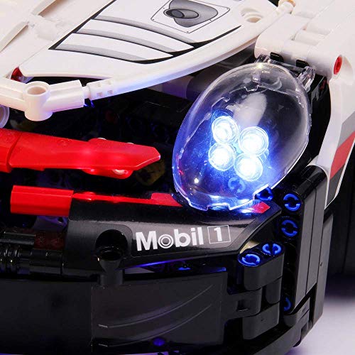 EDCAA Kit de luces LED para Technic Porsche 911 RSR Block Brick Car Building Set compatible con Lego 42096 (no incluye modelo)