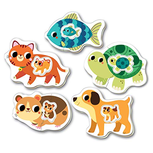Educa - Baby Puzzles Animales Domésticos. Set de 5 Puzzles Infantiles Progresivos de 2 a 4 piezas. A partir de 12 meses. Ref. 17573