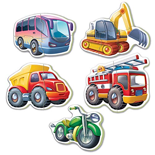 Educa - Baby Puzzles Vehículos. Set de 5 Puzzles Infantiles Progresivos de 3 a 5 piezas. A partir de 24 meses. Ref. 14866