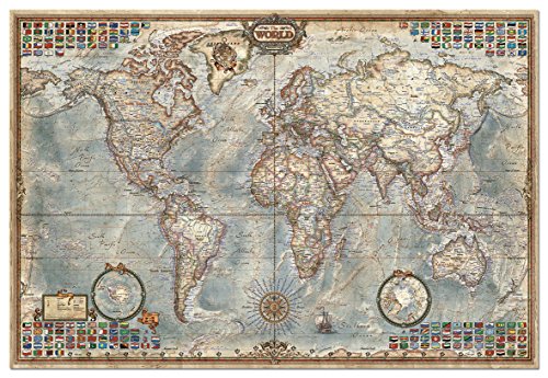 Educa - El Mundo, Mapa Político Puzle, 4 000 Piezas, Multicolor (14827)