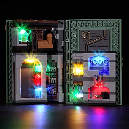 Elroy369Lion Juego de luces LED RC para libro de magia Lego Harry Potter 76382/76383/76384/76385, juego de luces decorativas para Lego 76382/76383/76384/76385 (sin modelo Lego)