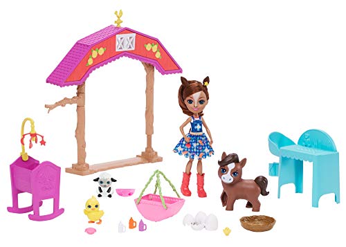 Enchantimals GJX23 Barnyard Nursery PLAYSET with HAYDIE Horse Doll & Trotter, Multi