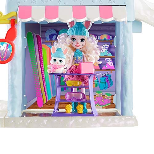 Enchantimals Hoppin' SKI Chalet con Bevy Bunny Y MUÑECAS Jump
