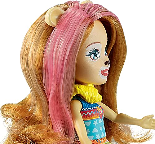 Enchantimals Lacey Lion y Salón de Belleza Muñeca con mascota, set de juego y accesorios, juguete +4 años (Mattel GTM29)