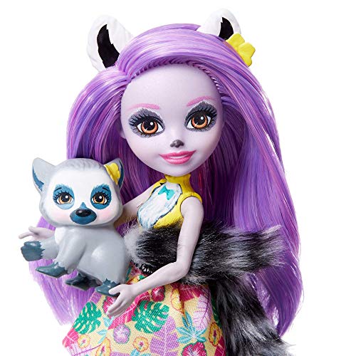 Enchantimals-Larissa Lemur Muñeca con Mascota Ringlet, multicolor (Mattel GFN44)