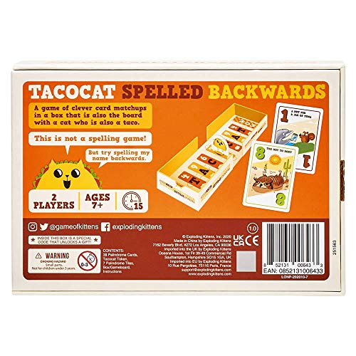 Exploding Kitten Tacocat Spelled Backwards (Taco-Core-1)