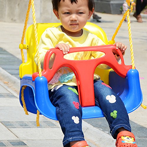 EXTSUD 3 En 1 Columpios Infantiles para Bebés Niños con Silla Convertible en Asiento de Seguridad, Carga Máx. 150 KG, para Casa Jardín Interiores o Exteriores (Azul)