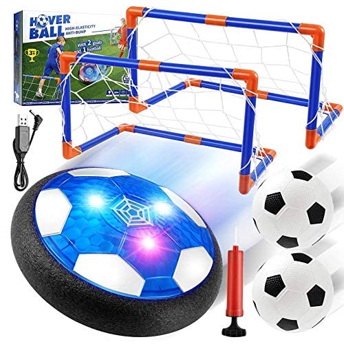 EXTSUD Balón Fútbol Flotante Pelota de Air Fútbol con Protectores de Espuma Suave y Luces LED, Juguete Deportivo para Niños de 3, 4, 5, 6, 7, 8, 9-12 Años