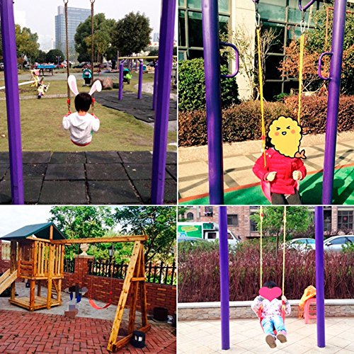 EXTSUD Columpio Infantil para Exterior Columpio de Árbol/Jardín/Patio para Niños con Cuerda Ajustable Carga Máxima 150 kg, Verde