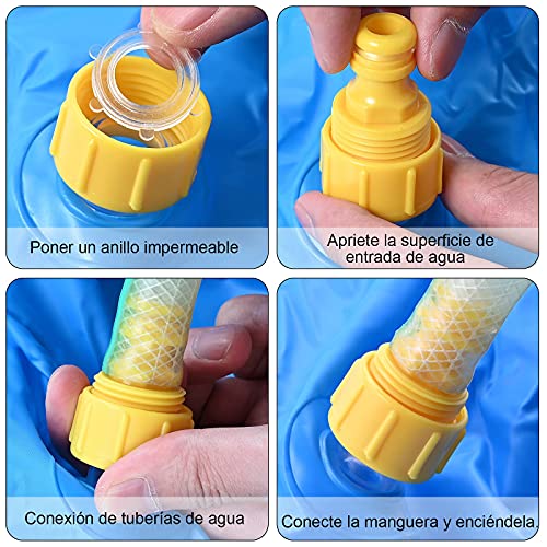 Fabu 170 * 103 * 65CM Splash Pad para Niños Familiares, Tapete de Agua 2 en 1 Chapoteo Almohadilla de Aspersión Jardín de Verano Juguete para Niños Engrosamiento de PVC