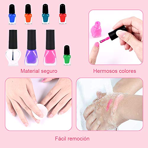 Faburo Juguete de La máquina de Uñas para Chicas, Niñas Pegatinas de Verano Autoadhesivas Regalo de Princesa para Niñas en Fiesta Cumpleaños Navidad