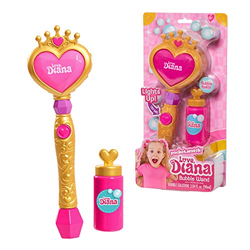 Famosa - Varita de Burbujas de Love Diana, con luz, se Ilumina al apretar el botón y hace burbujas, juguete para hacer pompas de jabón, niñas y niños mayores de 3 años (LVE02000)