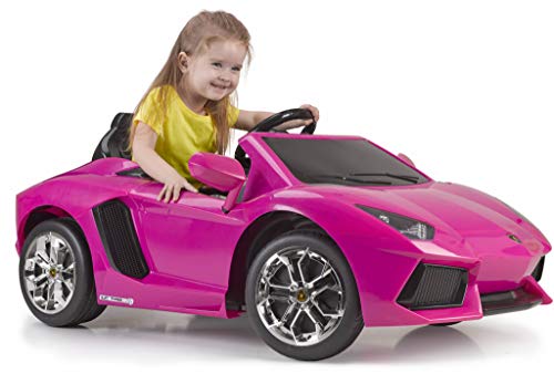FEBER - Lamborghini Aventador Coche eléctrico Deportivo para niñas a Partir de 3 años, 6V, Color Rosa (Famosa 800012394)