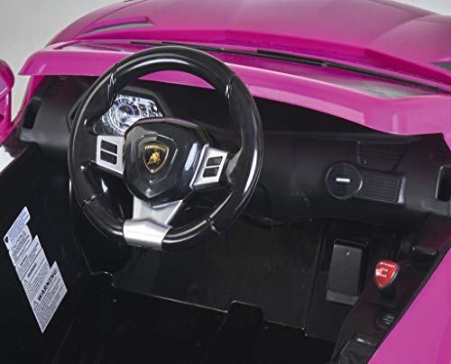 FEBER - Lamborghini Aventador Coche eléctrico Deportivo para niñas a Partir de 3 años, 6V, Color Rosa (Famosa 800012394)