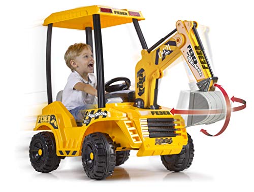 FEBER- Super Digger Excavadora a batería niñas a Partir de 3 años, 12V, (Famosa 800012320)