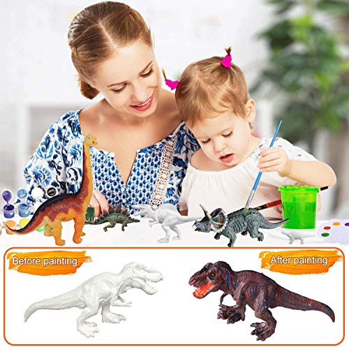 Felly Dinosaurios Juguetes 6 Años, Manualidades para Niños, 47 Piezas Pintura Kit con Tapete de Juego, Figuras Dinosaurios, 24 Colores Pintura, Creativo Juego Cumpleaño Regalos niños 3 4 5 6 7 8 Años