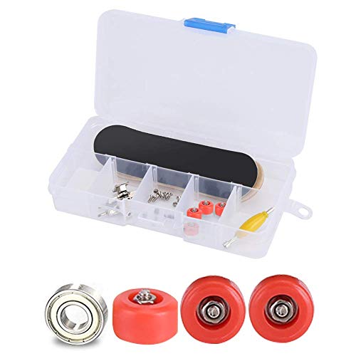 Fingerboard Finger Skateboards, Mini diapasón, Patineta de dedos profesional Maple Wood DIY Assembly Skate Boarding Toy Juegos de deportes Kids(Rojo)