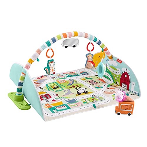Fisher-Price Gimnasio Jumbo Ciudad de Actividades, manta de juego para bebé recién nacido, Mattel GJD41