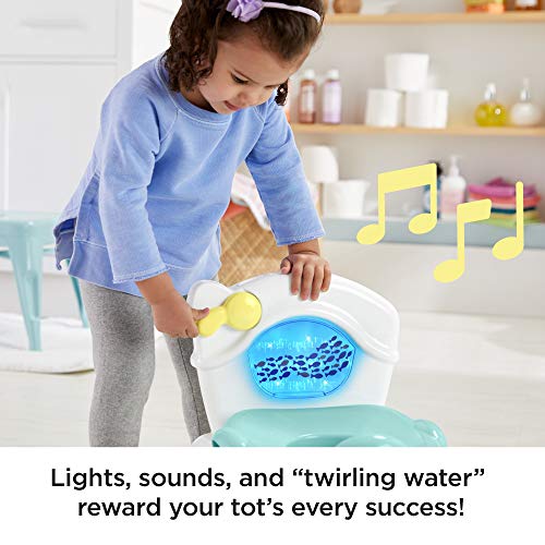 Fisher-Price Orinal océano aprende a ir al baño, para bebés y niños, con sonidos y luces (Mattel GWD37)