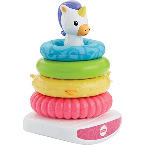 Fisher-Price Pirâmide argolas do unicornio, brinquedo para bebê (Mattel GDR82)