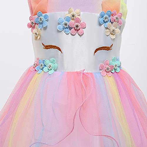 Foierp Disfraz Unicornio Niña, Vestidos Unicornio Niña, juego de rol / fiesta de Halloween, edad 2 - 10