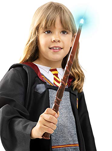 Funidelia | Varita de Hermione Granger con luz Oficial para Hombre y Mujer ▶ Gryffindor, Magos, Películas & Series, Hogwarts - Color: Marrón, Accesorio para Disfraz - Licencia: 100% Oficial