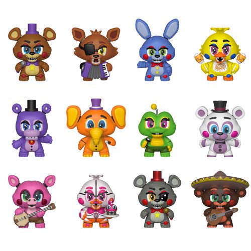 Funko Mystery Minis: Cinco noches en el simulador de pizza de Freddy (caso de 12 figuras)