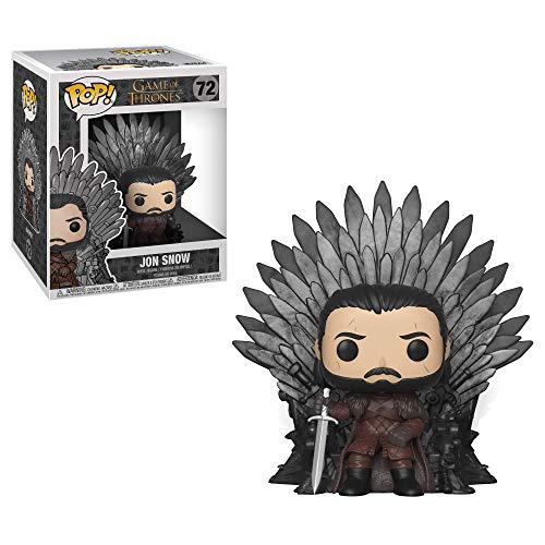 Funko - Pop! Deluxe: Game of Thrones S10: Jon Snow Sitting on Iron Throne Figura Coleccionable, Multicolor (37791)