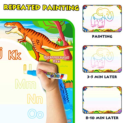 FUNOVA Agua Dibujo Pintura Pizarra Mágica - 150*100 cm Alfombra Mágica de Agua Doodle Estera de Agua Doodle Juguete Educativo Regalo Ideal de Cumpleaños Juego para Niños Niñas de 3 4 5 6 7 Años