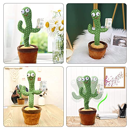 Furado Juguete De Peluche En Forma De Cactus Bailarin, Juguete De Cactus Bailando Con 120 Canciones En Inglés, Cantando Y Grabación Interesantes Juguetes Educativos De Educación Temprana
