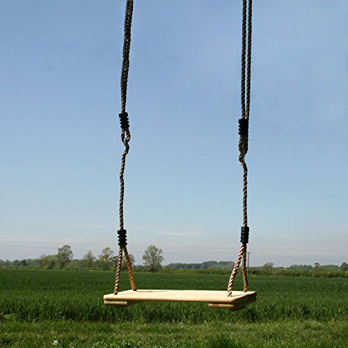 Garden Games Columpio De Madera De Pino con Sedosas Cuerdas Ajustables De Larga Vida