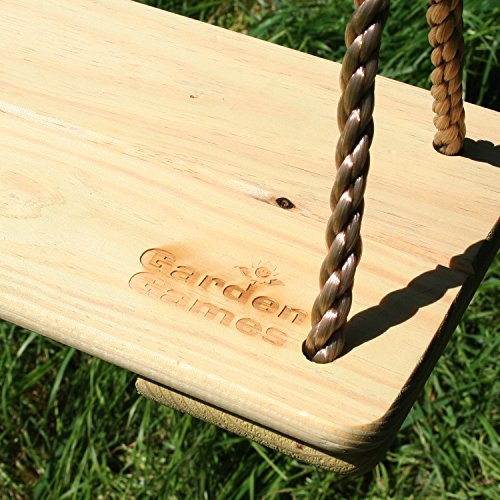 Garden Games Columpio De Madera De Pino con Sedosas Cuerdas Ajustables De Larga Vida