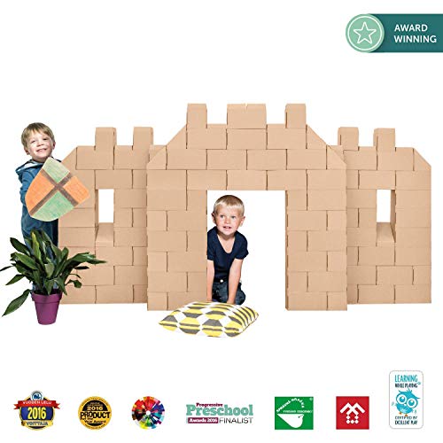 Gigi Bloks Bloques de Construcción Gigantes de Cartón | Juegos de Construcción para Niños 100 Piezas XXL | Kits de Ladrillos para Grandes Construcciones Infantiles de Castillos y Torres Grandes