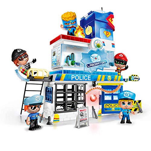 Giochi Preziosi Pinypon - Estación de policía con 2 Personajes Mix&Match y Accesorios